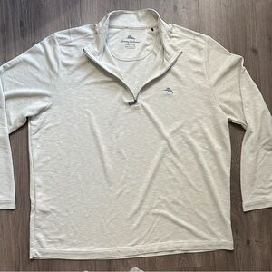 Tommy Bahama Men's Light Gray Quarter-Zip Pullover